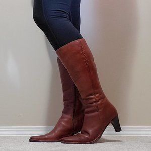 PIKOLINOS / 39, 8.5 / Women's Vintage Smooth Leather Square Toe Mid-Calf Boots